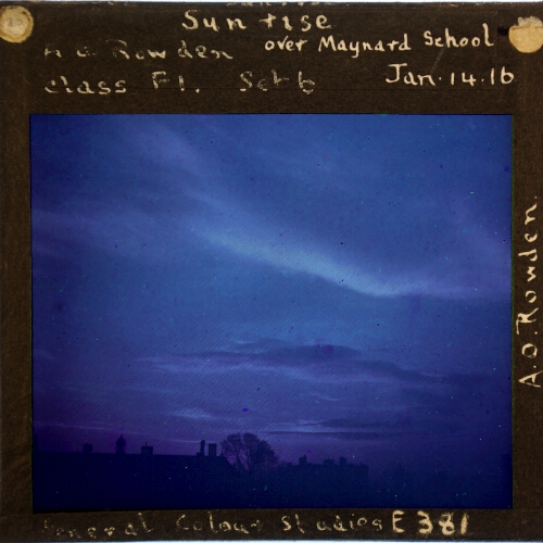 Sunrise over Maynard School – secondary view of slide