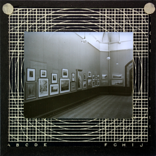 Display of paintings in gallery