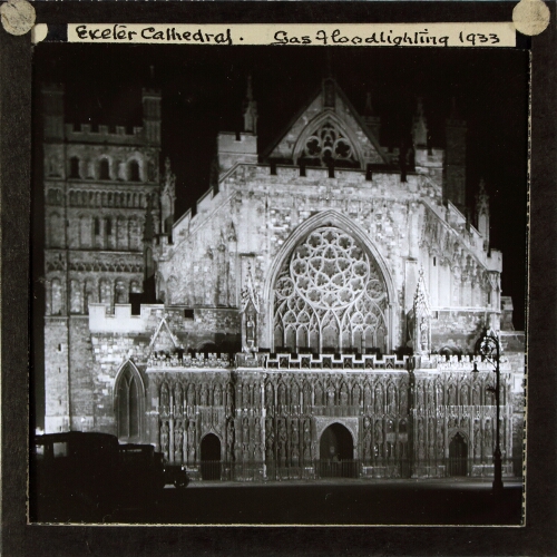 Exeter Cathedral, Gas Floodlighting 1933