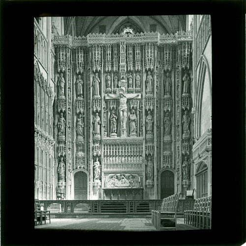 St Albans. Interior, Nave looking E., showing screen