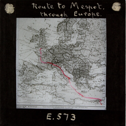Route to Mespot. through Europe