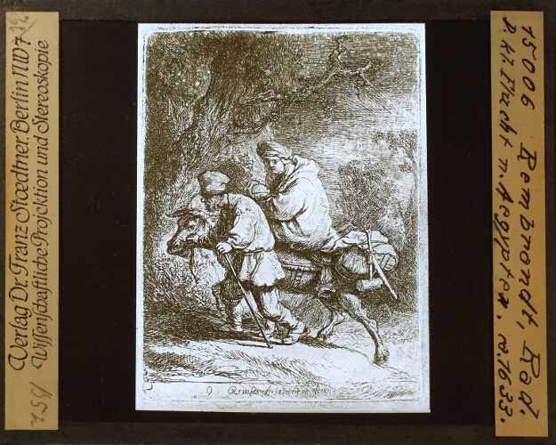 Rembrandt, Radierung d. kl. Flucht n. Aegypten