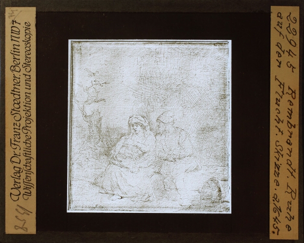 Rembrandt, Ruhe auf der Flucht. Skizze a. 1645.
