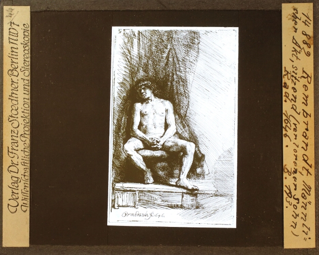 Rembrandt, Männlicher Akt, sitzend.