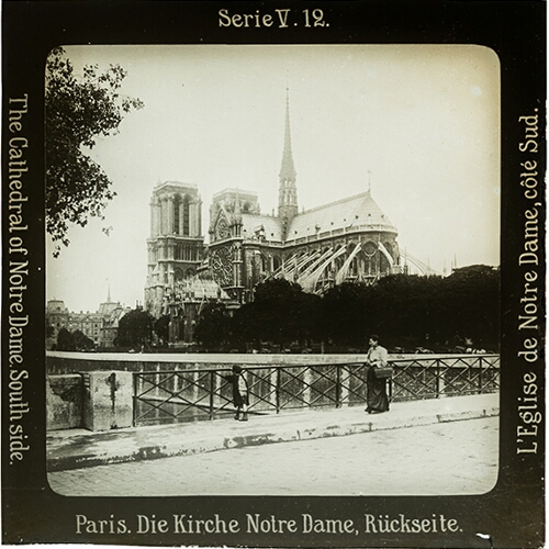 Paris. Die Kirche Notre Dame, Rückseite.