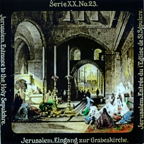 Jerusalem. Eingang zur Grabeskirche.– alternative version