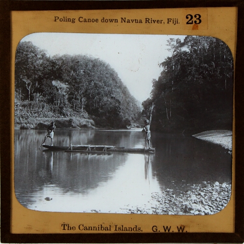 Poling Canoe down Navua River, Fiji
