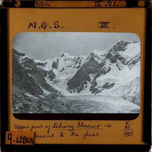 Upper part of Lebung Glacier, and ascent to the pass