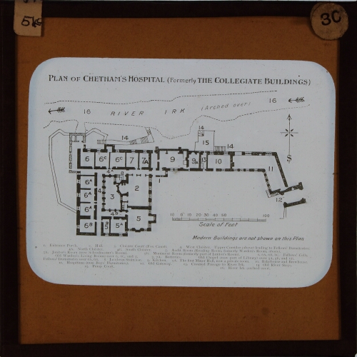 Plan of Chetham's Hospital (formerly the Collegiate Buildings)