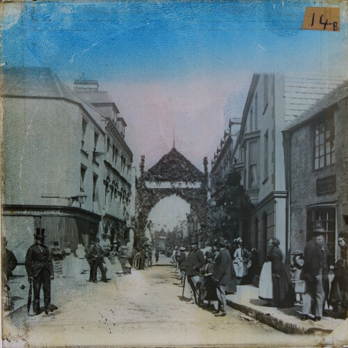 Celebratory arch in Ilfracombe street