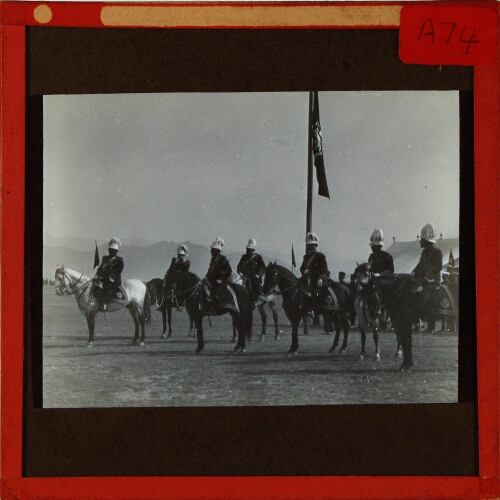 Ameer of Afghanistan and officers on horseback