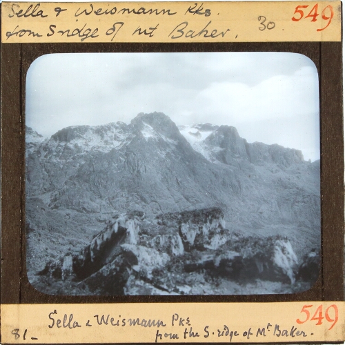 Sella & Weismann Pks from S ridge of Mt Baker.