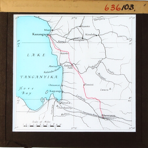 Map of road from Abercorn to Kasanga