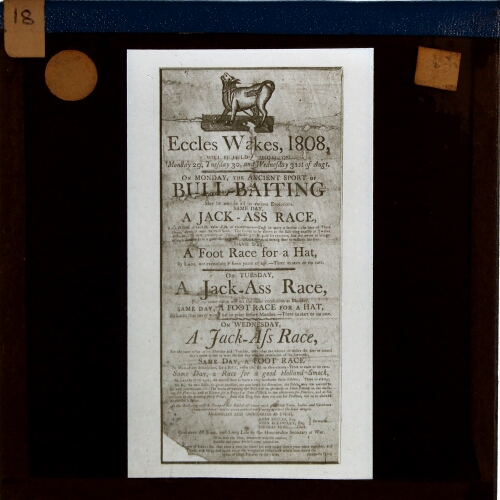Handbill for Eccles Wakes, 1808
