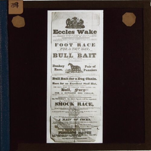 Handbill for Eccles Wakes, 1831