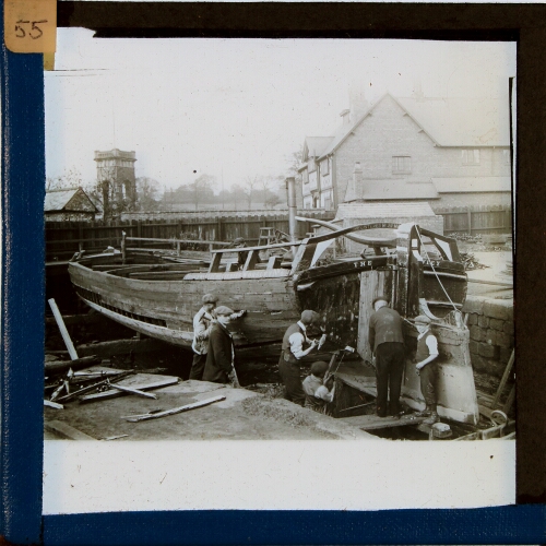 Repairing an old Barge, Worsley Docks
