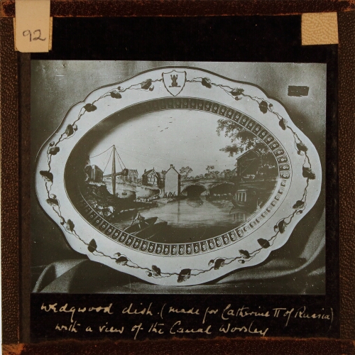Wedgwood dish (made for Catherine II of Russia) with a view of the Canal, Worsley