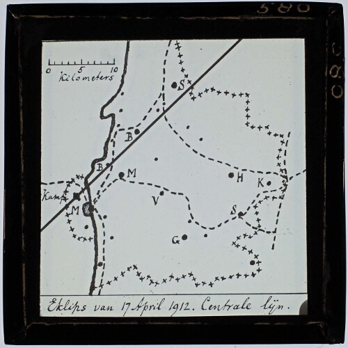 Eclips 17 April 1912. Centrale lijn door Limburg