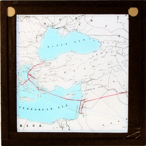 Map of route from Baghdad to Palestine