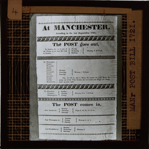 Manchester Post Bill 1721