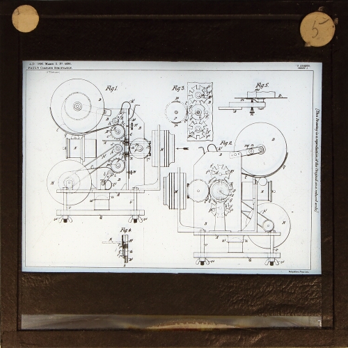 Diagram from Robert Paul's patent for cinematograph mechanism
