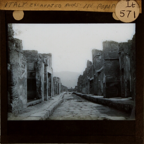 Excavated ruins in Pompeii