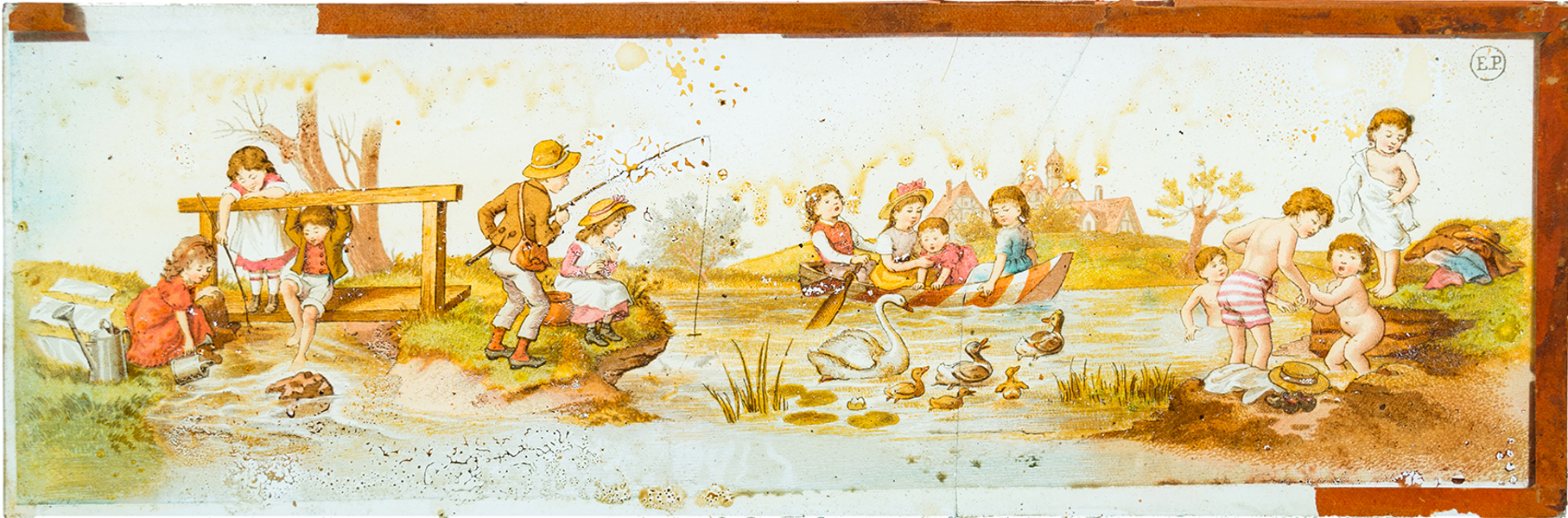 Children at a river