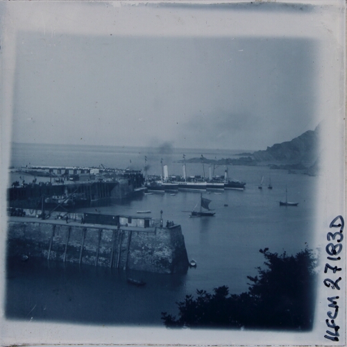 Group of steamships moored in Ilfracombe harbour
