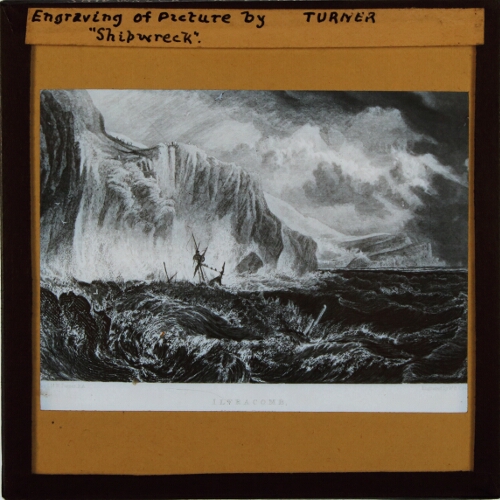 Ilfracombe -- engraving of picture by Turner, 'Shipwreck'
