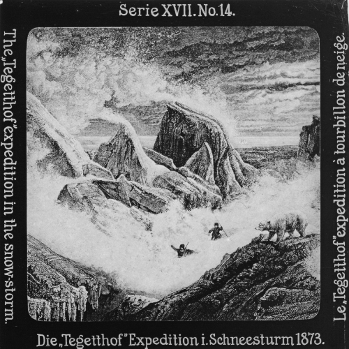 Der 'Tegetthof' Expedition i. Schneesturm 1873.