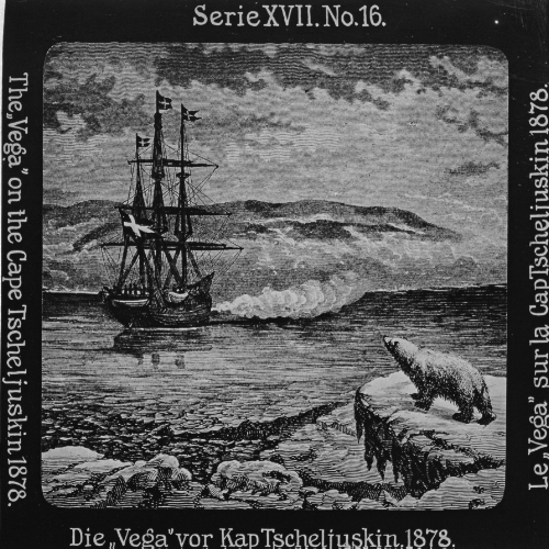 Die 'Vega' vor Kap Tscheljuskin. 1878.