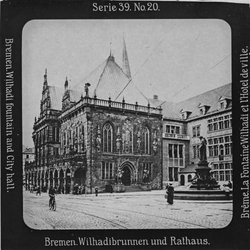 Bremen. Wilhadibrunnen und Rathaus.