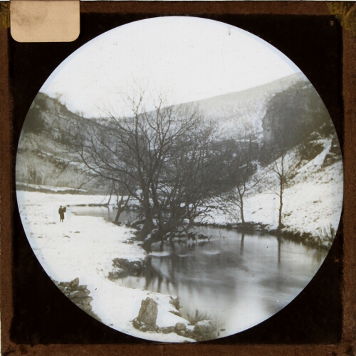 River valley in snowy landscape