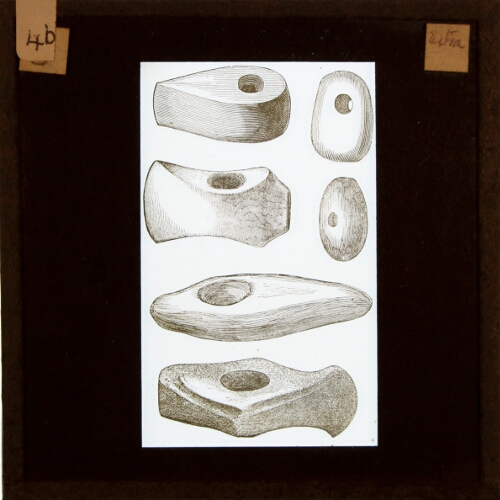 Drawings of axe heads and other tools