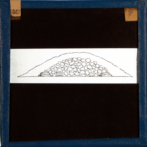 Cross-sectional drawing of burial mound