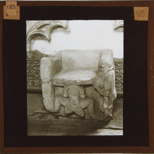 Unidentified carved stone chair