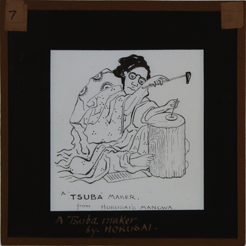 A Tsuba maker by Hokusai