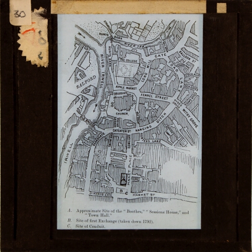 Map of central Manchester, early nineteenth century