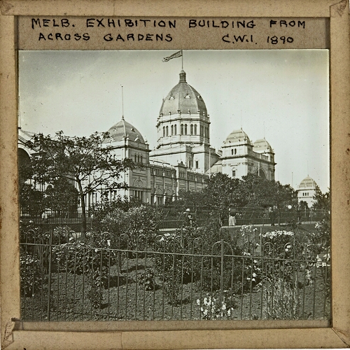 Melbourne, Exhibition Building from Gardens