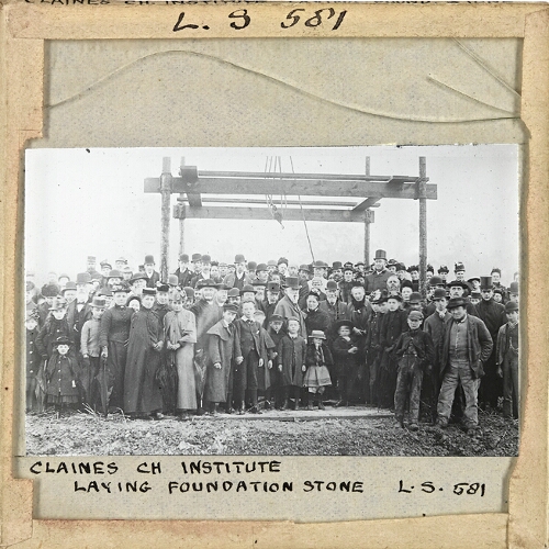 Claines Church Institute, Laying Foundation Stone