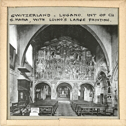 Lugano, Interior of Church of S. Maria, with Luino's Large Painting