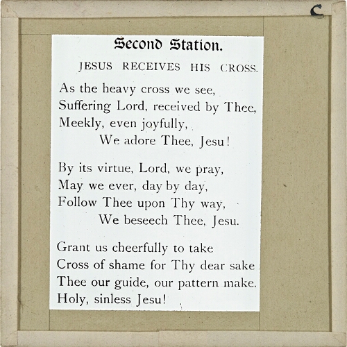 Second station -- Jesus receives his Cross