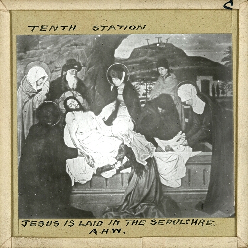 Tenth station -- Jesus is laid in the sepulchre