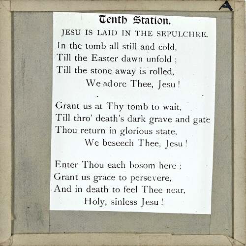 Tenth station -- Jesu is laid in the sepulchre