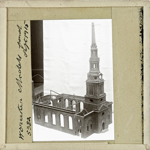 Worcester, Model of Classic Church found Sept. 1915