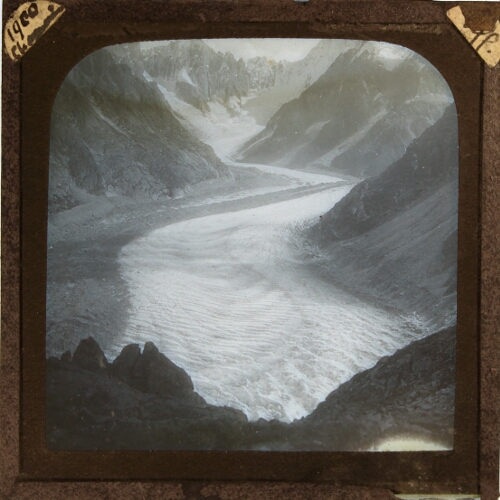 Glacier in mountain landscape