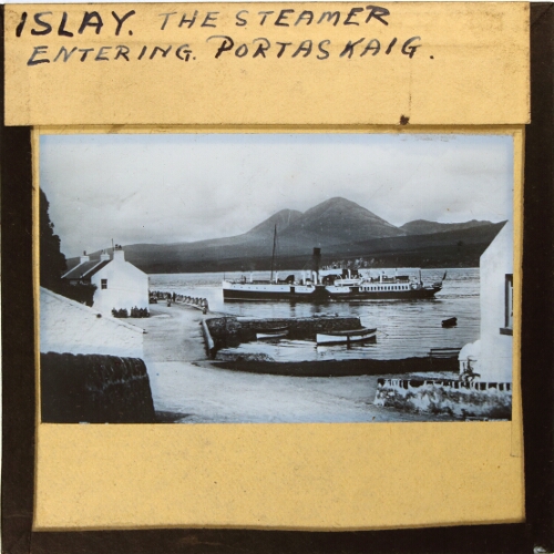Islay, the steamer entering Portaskaig