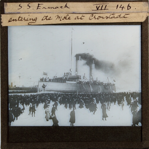 S.S. Ermach entering the Mole at Cronstadt