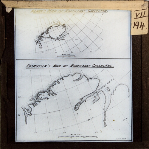 Peary and Rasmussen's maps of north-east Greenland