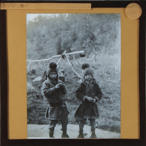 Two children wearing Lapp costume